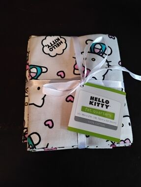 Hello Kitty Fat Quarters Fabric Bundle - 5 Piece Set - 18" x 21" 100% Cotton -